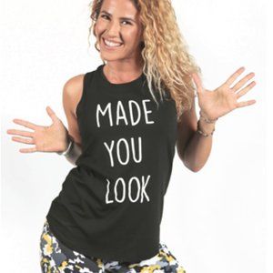 Expression Muscle Tank – Made You Look - Black with White Font
